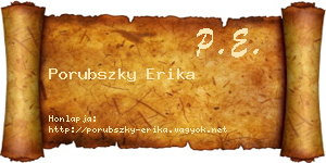Porubszky Erika névjegykártya