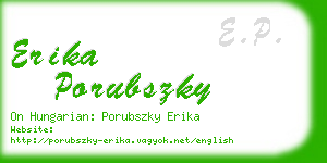 erika porubszky business card